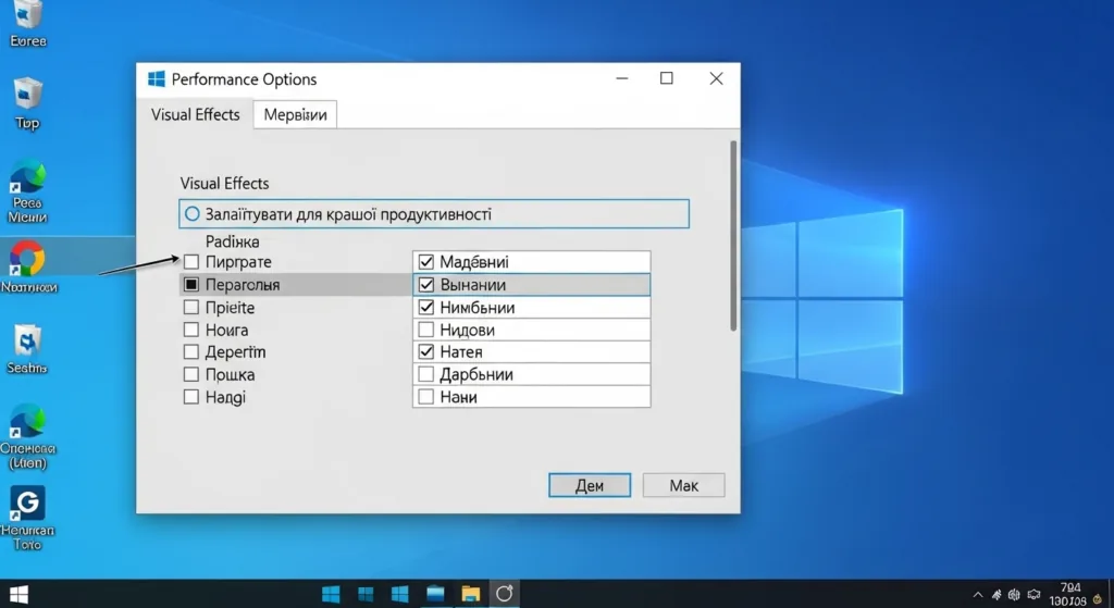 Як вимкнути візуальні ефекти в Windows 10 для прискорення
