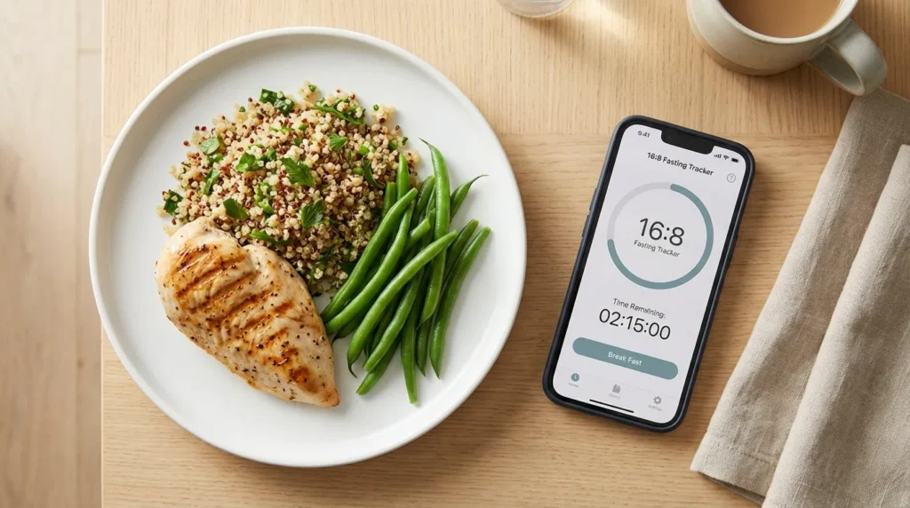 Тарілка з їжею і таймер голодування на телефоні — типові помилки при схемі 16/8