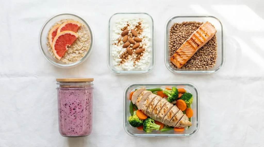 приклад денного меню для прискорення метаболізму — сніданок обід вечеря перекус