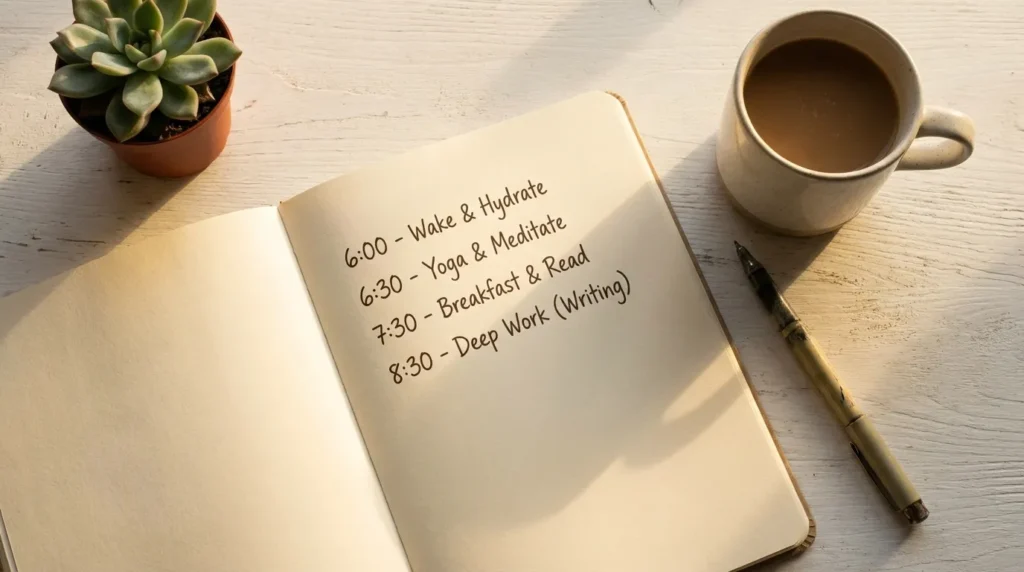 приклад ранкового розпорядку дня по годинах у щоденнику