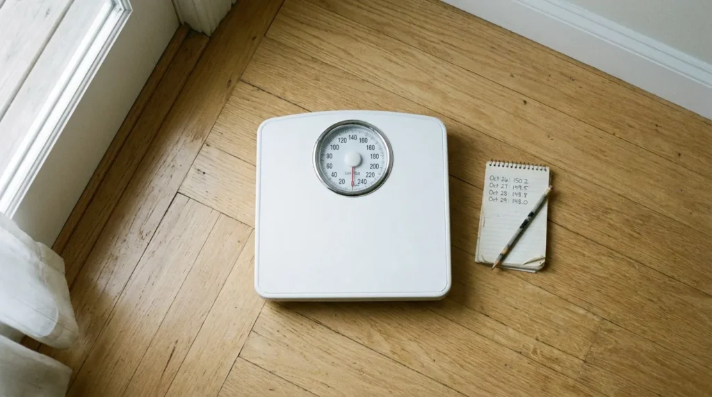 Ваги та щоденник схуднення — відстеження результатів інтервального голодування 16/8