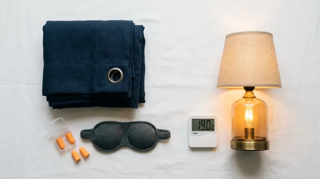 умови для якісного сну — маска, беруші, температура в спальні