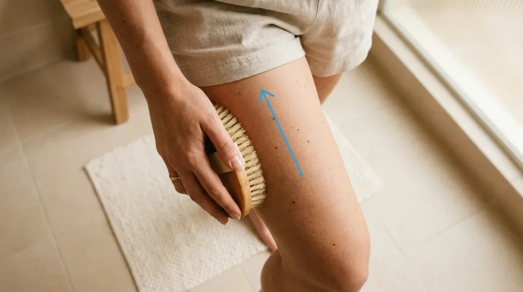 антицелюлітний сухий масаж щіткою техніка виконання