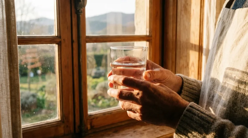 Людина тримає склянку води — проста заміна ритуалу куріння