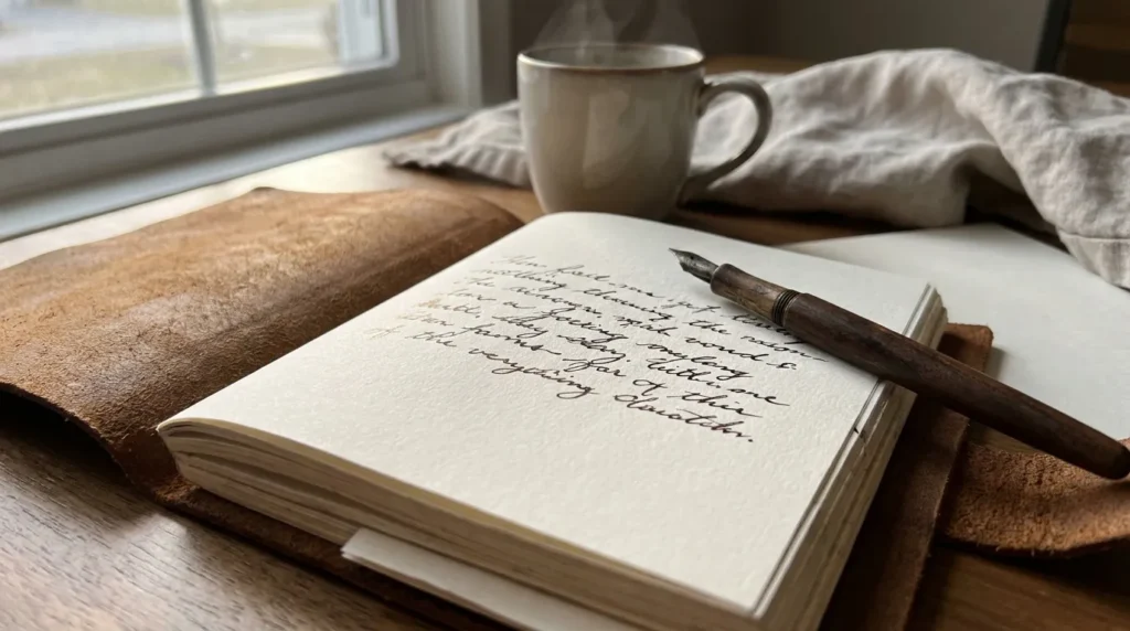 сторінка щоденника з написаними запитаннями — journal prompts для психічного здоров’я українською