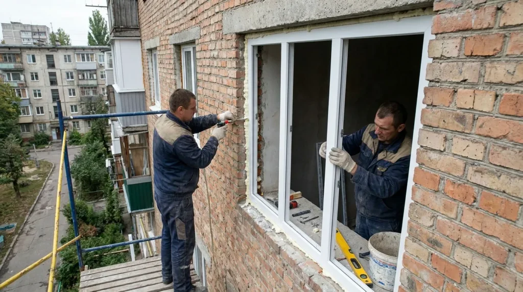 монтаж пластикового вікна у приватному будинку за ДСТУ