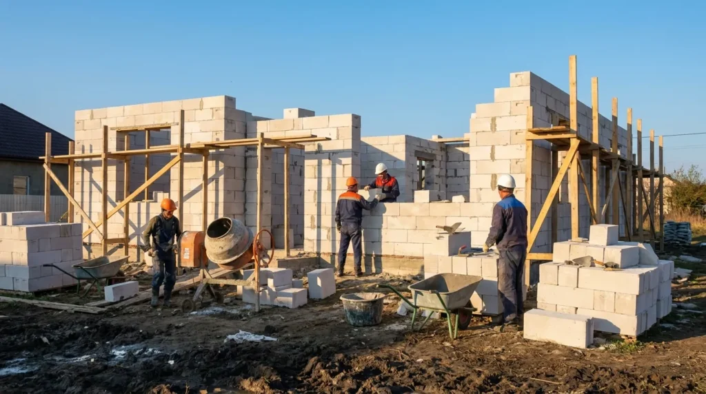 будівництво приватного будинку з газоблоку в Україні