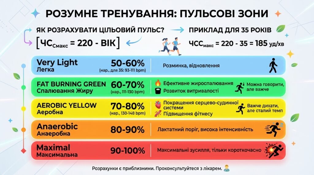 зона жироспалювання пульс для схуднення велотренажер