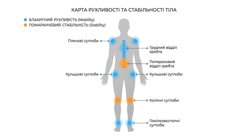 Інфографіка концепції суглоб за суглобом для мобільності тіла