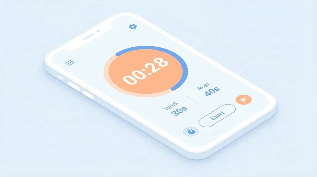 Таймер інтервалів для HIIT-тренування для початківців на смартфоні
